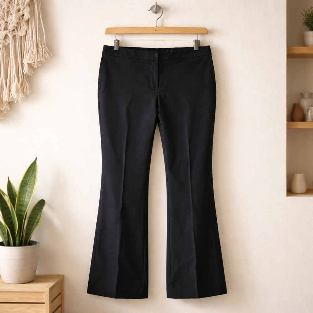 Lane Bryant 28 Tall Black Totally Cropped Flare Dress Pants Plus Size NWT